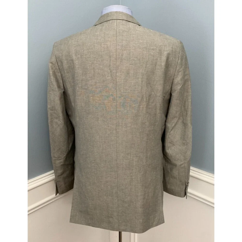 Kenneth Cole Blazer Mens 42L Linen Twill Textured Jacket Sportcoat